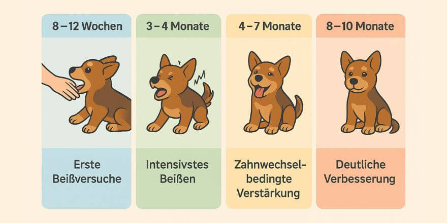 Wann hören Welpen auf zu beißen - Altersabhängiger Zeitplan